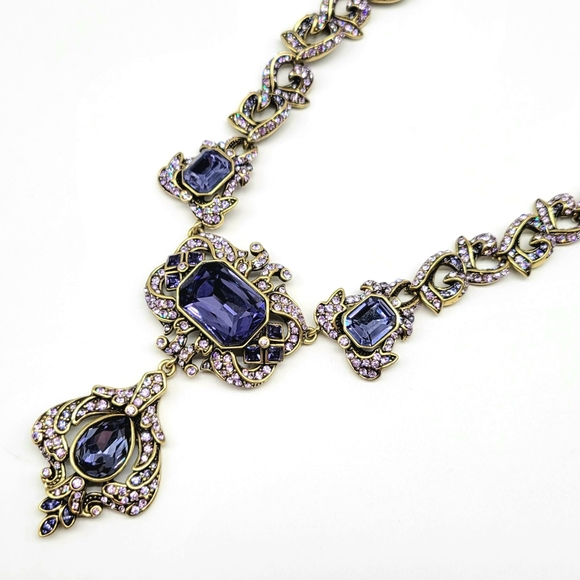 Collier Statement Heidi Daus - Vigne Améthyste Et Strass - Longueur 20 Pouces